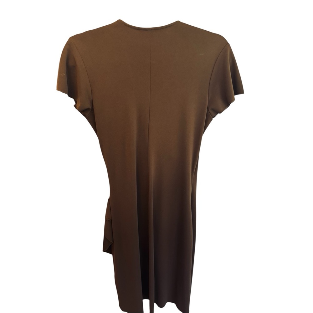 Elegant Brown Wrap Dress S - Picture 3 of 3